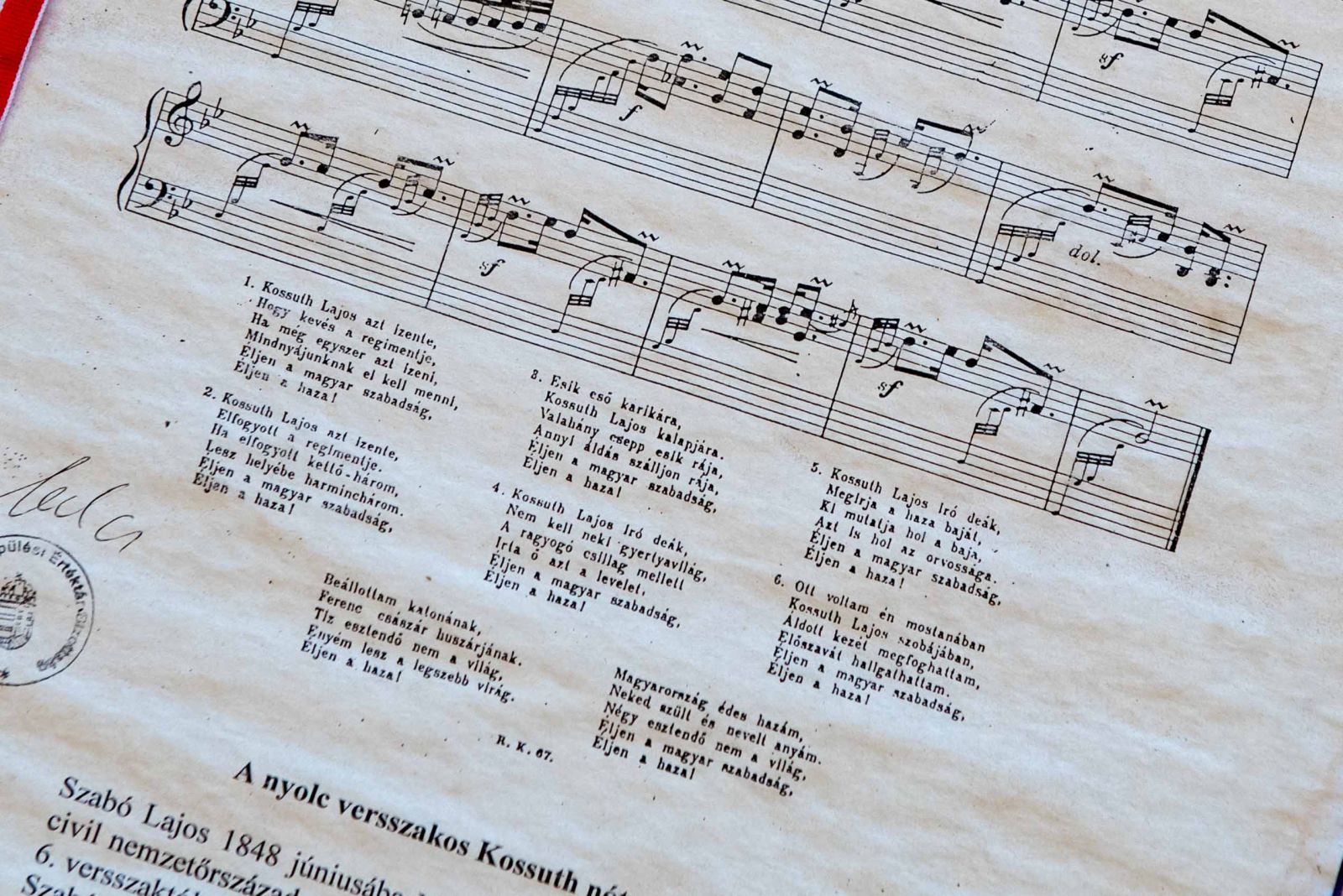 8 versszakos Kossuth nóta 